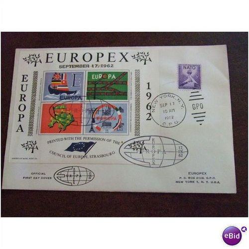 USA 1962 Europex NATO Europa Strasbourg First Day Cover