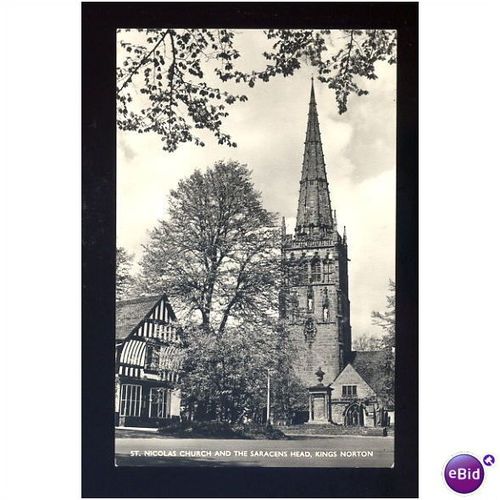 Warwickshire KINGS NORTON Church & Saracens Head Postcard by Jenkins