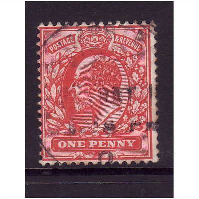 GREAT BRITAIN 1902 SG 219 1d SCARLET FINE USED #2