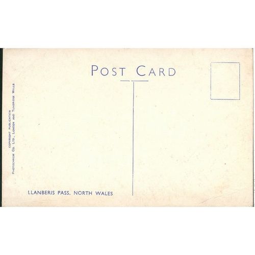 Vintage L.M. Long 'Photochrom' Postcard - Llanberis Pass, North Wales