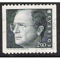 Fa 1771: 2 Kr. 90 black-green Definitive Stamp: King Carl XVI Gustaf.