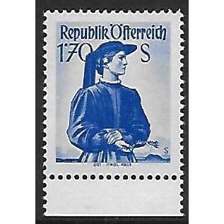 Mi 918 (*): 1 S. 70 vivid lilac-ultramarine Definitive: Provincial Costumes.