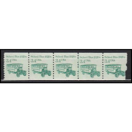 2123 3.4c School Bus Very Fine MNH Dry Gum PNC 1/5 X0010