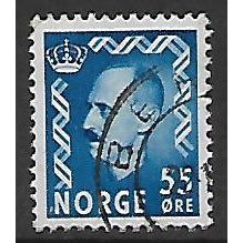 NORWAY 1950 55 ORE BLUE KING HAAFON VII SG 426 FINE USED#2