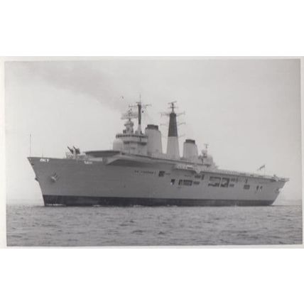 HMS Invincible Navy Military War Ship Vintage Plain Back Postcard Old Photo