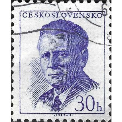 CZECHOSLOVAKIA, President Antonin Novotny, blue 1948, 30h, #2