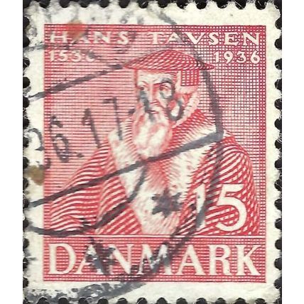 DENMARK, Hans Tavsen, Reformation, red 1936, 15ore, #2