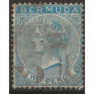 Bermuda 1886 SG25 2d Blue Wmk Crown CA Fine Used ..