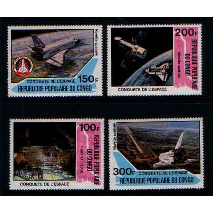 CONGO 1981 CONQUEST OF SPACE SG 796 / 799 SET 4 VALS UM MINT #1