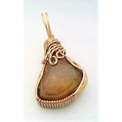 Welo Opal Bronze Wire Wrap Gemstone Pendant 55