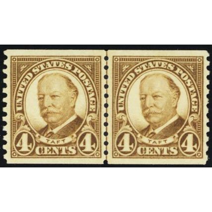 687, Mint NH 4¢ XF/Superb Coil Line Pair - PSE Graded 95 * Stuart Katz