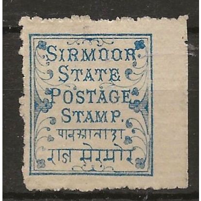 Sirmoor (IFS) 1878 SG2 1p Blue Mounted Mint . .