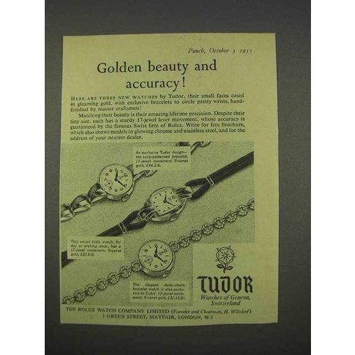 1955 Rolex Tudar Watch Ad - Golden Beauty