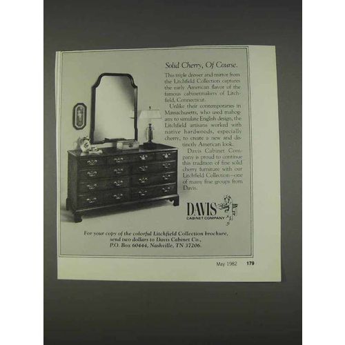 1982 Davis Litchfield Triple Dresser & Mirror Ad
