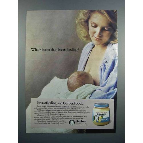 1983 Gerber Baby Food Ad - Better Than Breastfeeding?