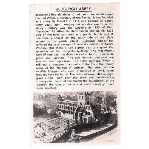 JEDBURGH ABBEY, SCOTLAND . unused vintage postcard BY j b wHITE =