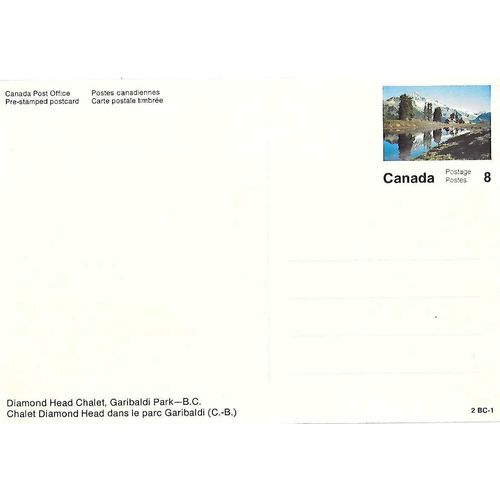 Canada #VC 34 Set 2-BC-1 Postal Card MINT Garibaldi Park, BC
