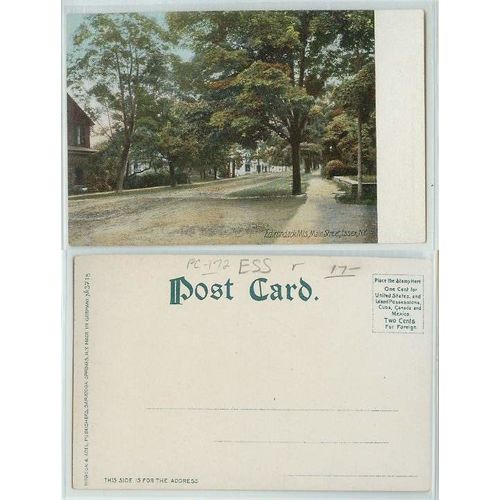 New York Essex Adirondack Mts Main St Tree Lined Street Scene~172