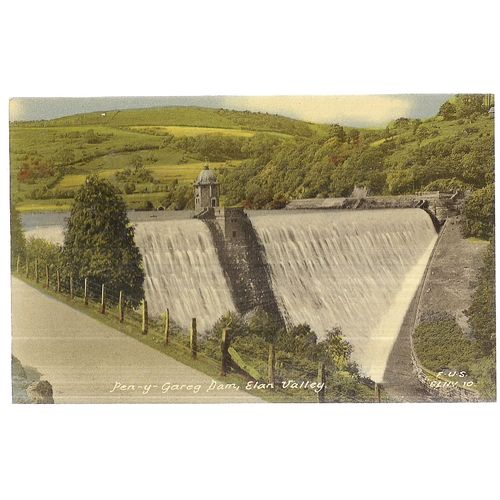 PEN-Y-GARREG DAM, ELAN VALLEY. WALES , unused vintage postcard by Frith #