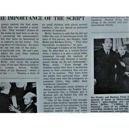 CHILDREN OF THE DAMNED (1964) vintage UK Pressbook ***Ian Hendry***