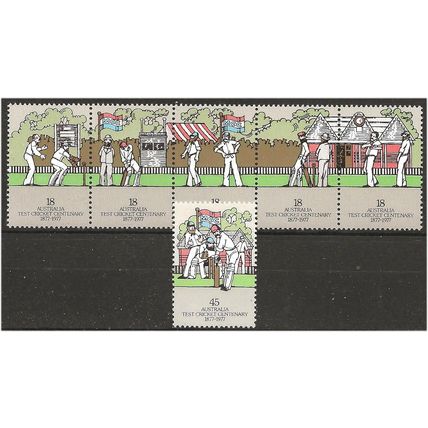 Australia 1977 Cricket Centenary Set SG647-652 Unmounted Mint .