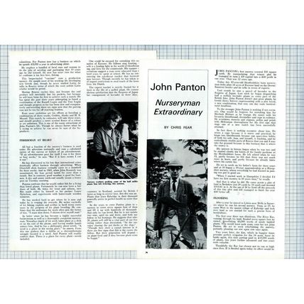 (6177) John Panton Nurseryman Litton Wells Somerset Exbridge - 1969 Article