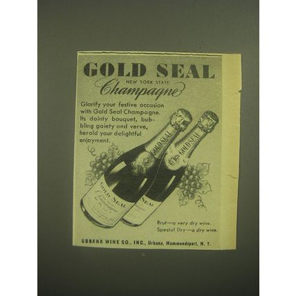 1945 Gold Seal Champagne Advertisement