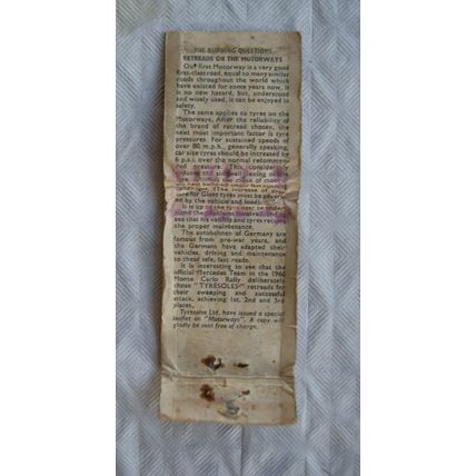 old Matchbook cover - Tyresoles Remoulded Tyres