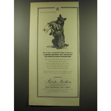 1949 Brooks Brothers Clothing Ad - art by Paul Brown - As Good an Idea