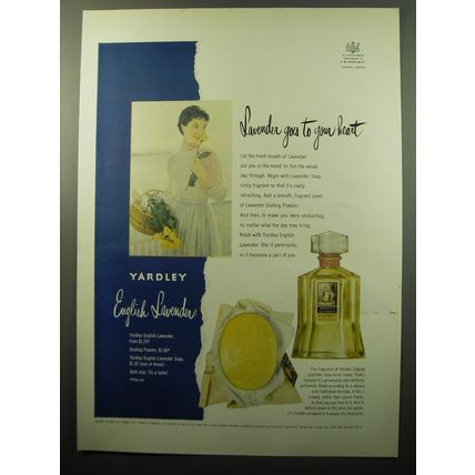 1950 Yardley English Lavender Ad - Lavender goes to your heart