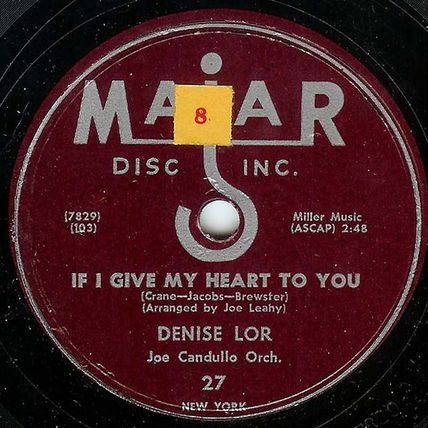 Majar 78 #27 - Denise Lor & Joe Candullo Orchestra - "Hello Darling"