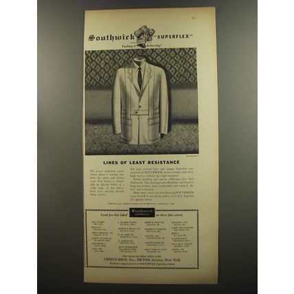 1953 Southwick Norfolk Jacket Advertisement - Lines of least resistance