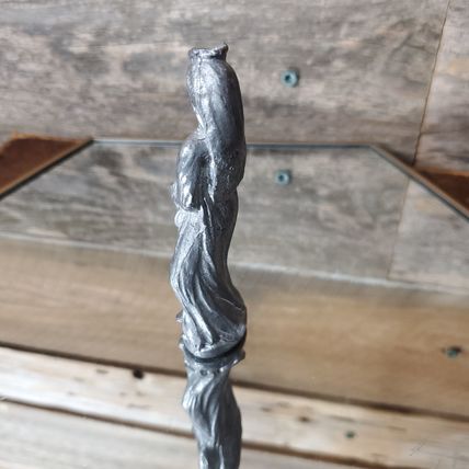 Vintage Solid Pewter Virgin Mary Holding Child Jesus - 4"