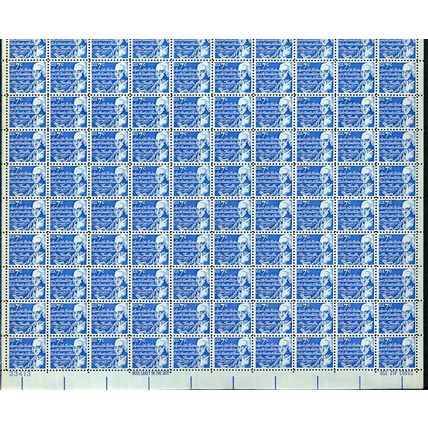 Benjamin Franklin Sheet of 100 - 7 Cent Postage Stamps Scott 1393d