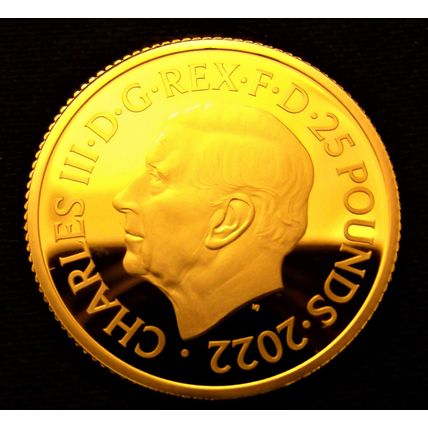 2022 GOLD PROOF 1/4oz .999 £25 DENOMINATION Sovereign size coin