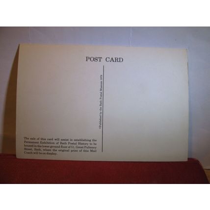 LONDON, BATH, WELLS MAIL COACH IN 1838 , POST OFFICE CARD, unused postcard #