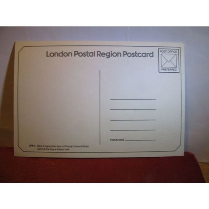 NEW K-TYPE PILLAR BOX, ROYAL ALBERT HALL, LONDON POST OFFICE unused postcard #