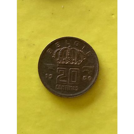 Umlaufmünze Belgien 20 Centimes 1960 Belgie