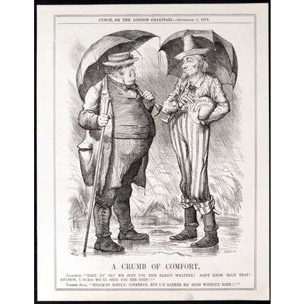 A CRUMB OF COMFORT 1879 Sir John Tenniel - Joseph Swain PUNCH CARTOON PAGE