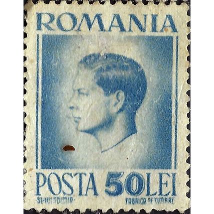 ROMANIA, King Michael I, blue 1947, 50Lei