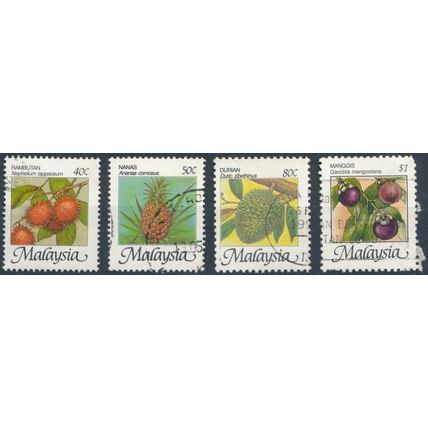 Fruits: 4 Values - Malaysia 1986 - Used Hinged