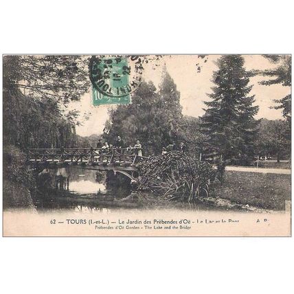 37 - TOURS - Le Jardin des Prébendes d'Oë , Le Lac et le Pont