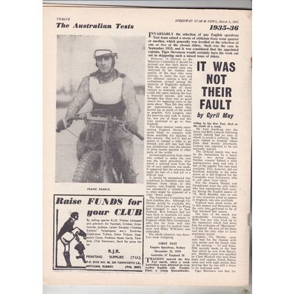 Speedway Star & News. March 5, 1965. Len Silver profile. Ron Mountford.