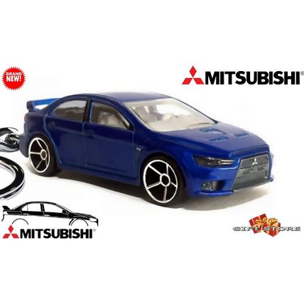 VERY RARE KEYCHAIN BLUE MITSUBISHI LANCER