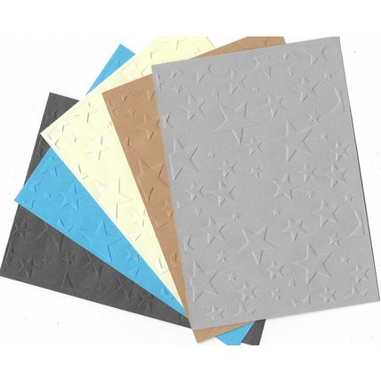 A6 Embossed Card. 10 Sheets. Stars. Cardmaking Scrapbooking Crafts