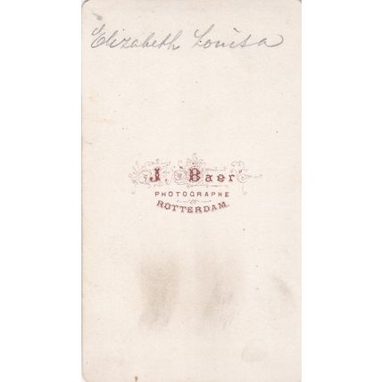 VICT. CDV PHOTO - SMART YOUNG GIRL,HOOPED DRESS BY J. BAER, ROTTERDAM