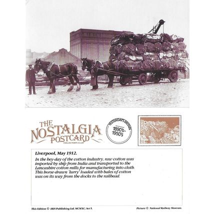 Postcard Horse Drawn Wagon Cotton Bales Liverpool May 1912 Lurry - Nostalgia