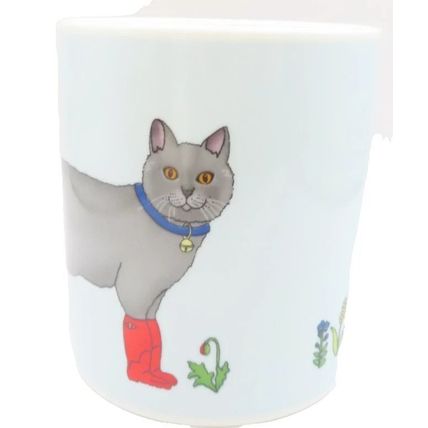 Red Welly Cat Mug 9.5 CM Fine China Ceramic Microwave & Dishwasher Safe Boxed