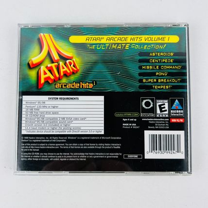 Atari Arcade Hits - Volume 1 Windows PC CD Game Software