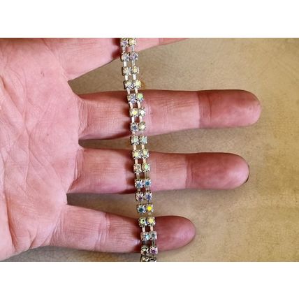 Vintage Rhinestone Bracelet, Slim Elegant Sparkly Jewellery